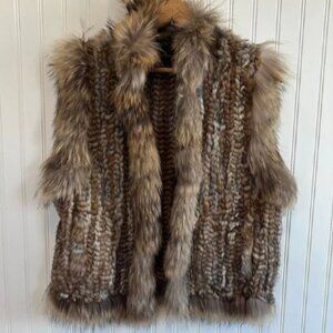 Belle Fare Fur Vest women Large Real fur rabbit raccoon